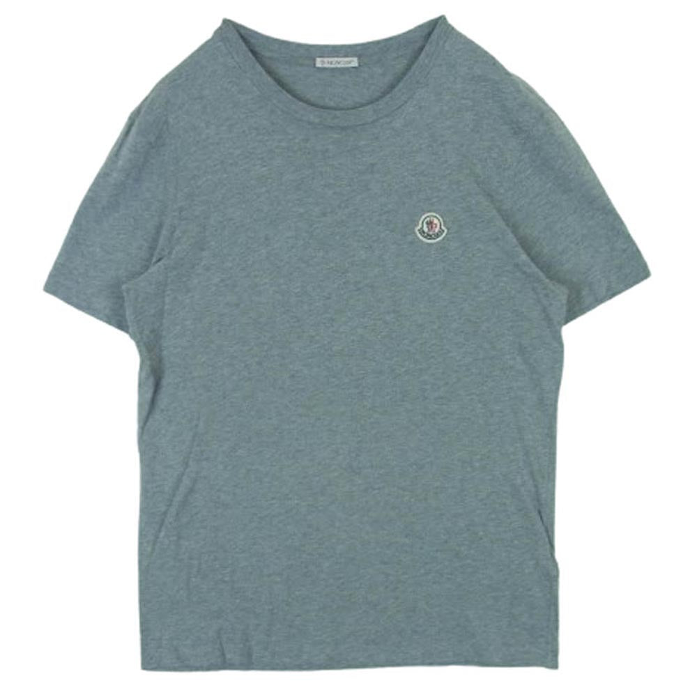 MONCLER モンクレール 22SS H10918C00052 クルーネック ワッペン ロゴ ワンポイント 半袖 Tシャツ グレー系 3P1 M【中古】