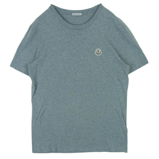 MONCLER モンクレール 22SS H10918C00052 クルーネック ワッペン ロゴ ワンポイント 半袖 Tシャツ グレー系 3P1 M【中古】