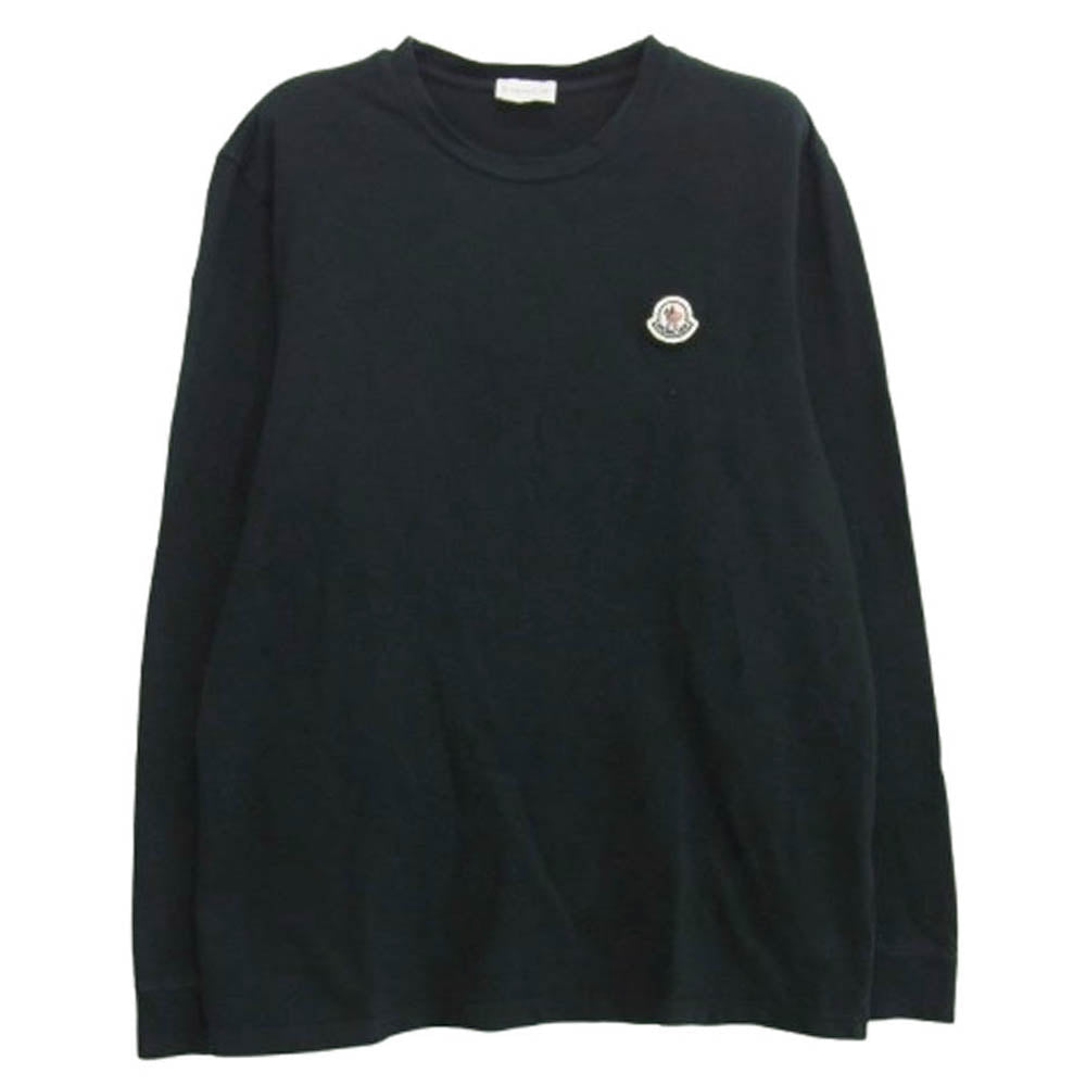 MONCLER モンクレール 22AW H20918D00005 ロゴワッペン ワッフル サーマル 長袖Tシャツ ブラック系 L【中古】