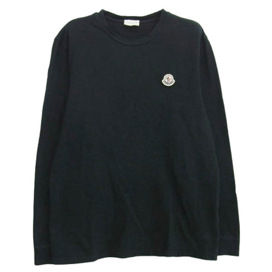 MONCLER モンクレール 22AW H20918D00005 ロゴワッペン ワッフル サーマル 長袖Tシャツ ブラック系 L【中古】