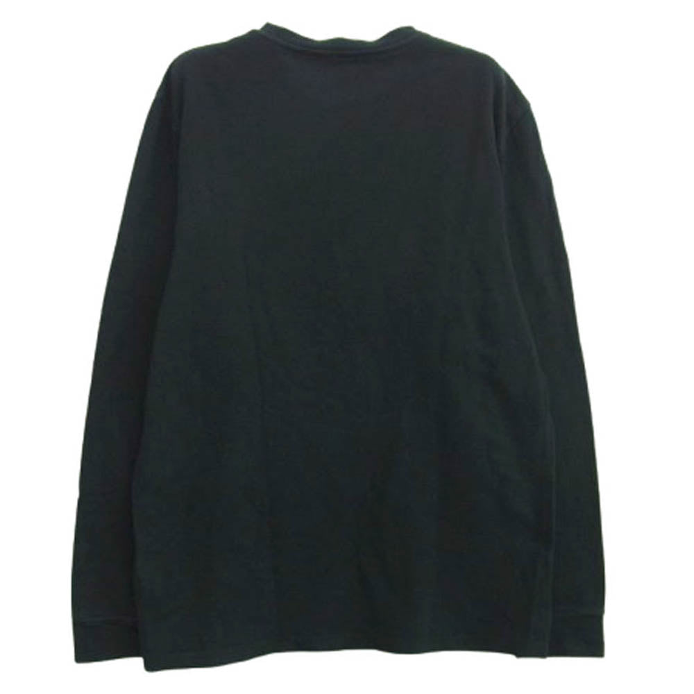 MONCLER モンクレール 22AW H20918D00005 ロゴワッペン ワッフル サーマル 長袖Tシャツ ブラック系 L【中古】