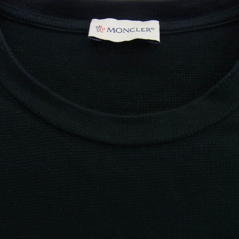 MONCLER モンクレール 22AW H20918D00005 ロゴワッペン ワッフル サーマル 長袖Tシャツ ブラック系 L【中古】