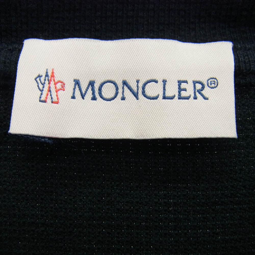 MONCLER モンクレール 22AW H20918D00005 ロゴワッペン ワッフル サーマル 長袖Tシャツ ブラック系 L【中古】