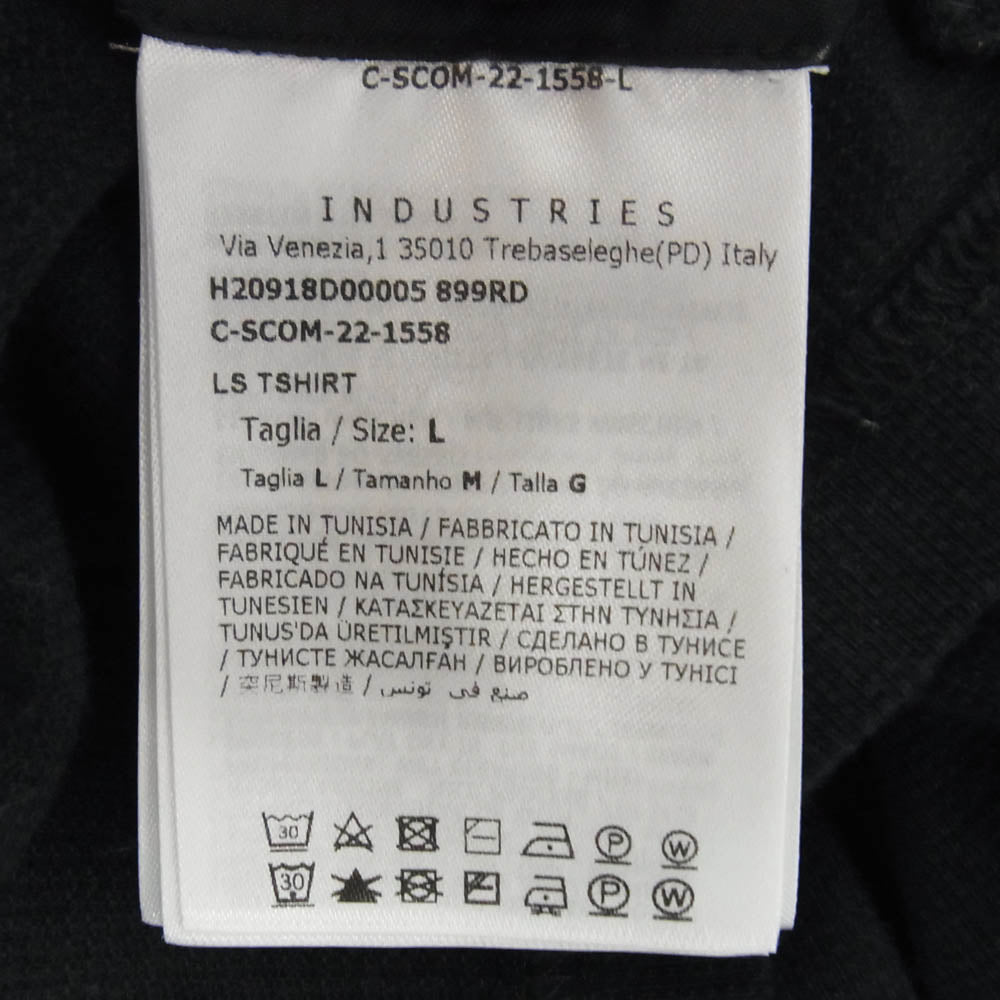 MONCLER モンクレール 22AW H20918D00005 ロゴワッペン ワッフル サーマル 長袖Tシャツ ブラック系 L【中古】