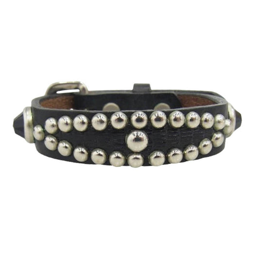 WOLF'S HEAD ウルフズヘッド スタッズ レザー ブレスレット ブラック系【中古】