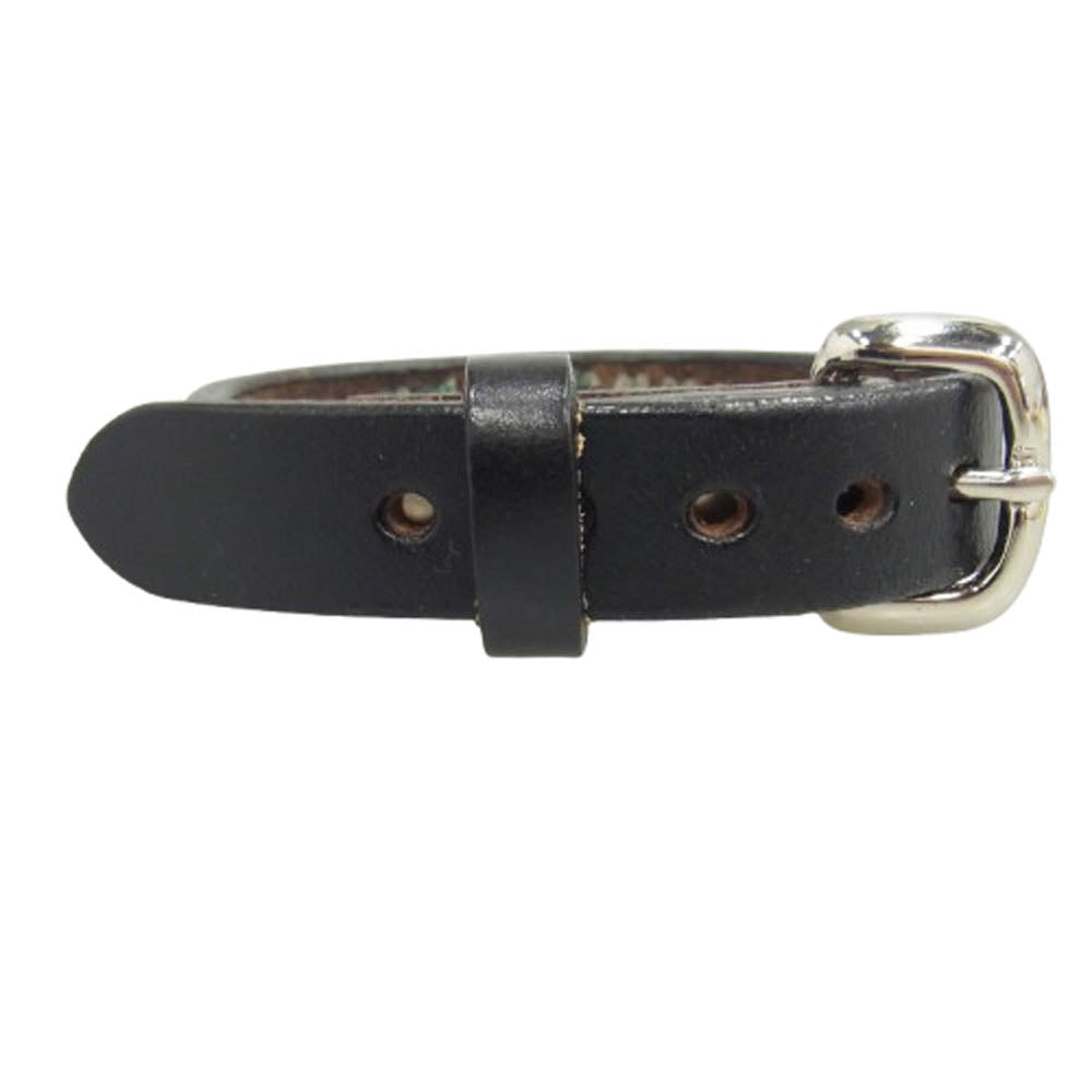 WOLF'S HEAD 黒レザー バングル WOLF'S HEAD ウルフズヘッド スタッズ レザー ブレスレット