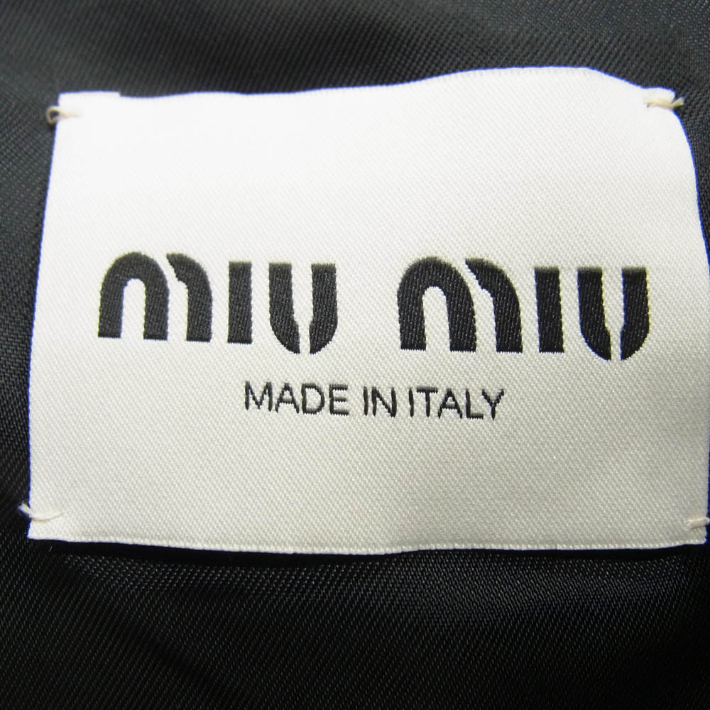 MIUMIU ミュウミュウ MK852 S231 13JH ロゴ クロップド ギンガムチェック ブルゾン ジャケット マルチカラー系 36【美品】【中古】