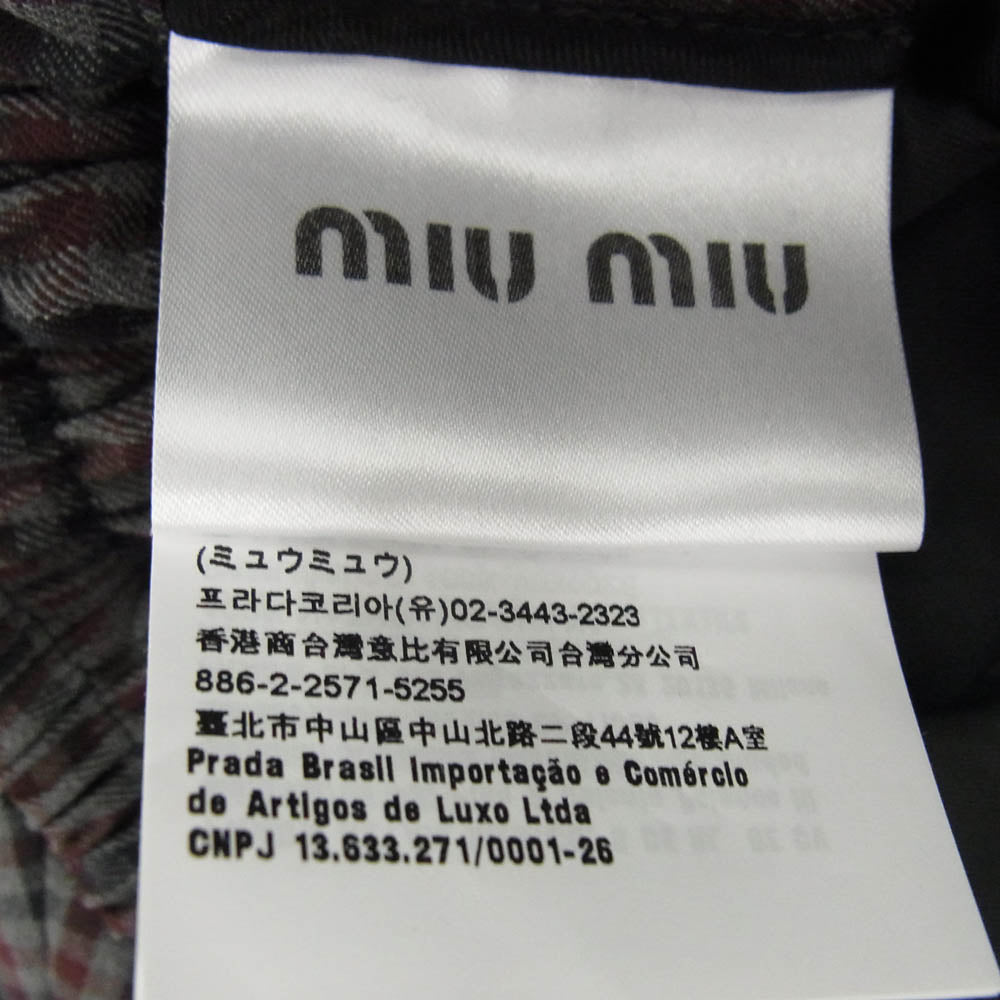 MIUMIU ミュウミュウ MK852 S231 13JH ロゴ クロップド ギンガムチェック ブルゾン ジャケット マルチカラー系 36【美品】【中古】