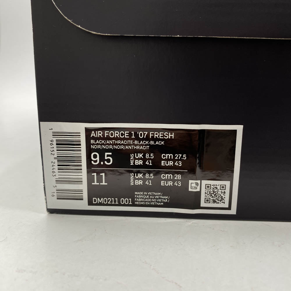 NIKE ナイキ DM0211-001 Air Force 1 '07 Low Fresh Black エアフォース1 '07 ロー フレッシュ ブラック ローカット スニーカー ブラック系 27.5cm【新古品】【未使用】【中古】