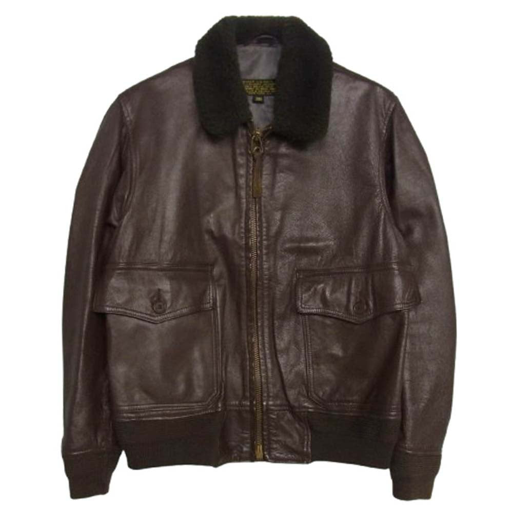 ウィリスアンドガイガー VINTAGE ヴィンテージ US.NAVY G-1 襟ボア フライト レザー ブルゾン ジャケット ブラウン系 38【中古】