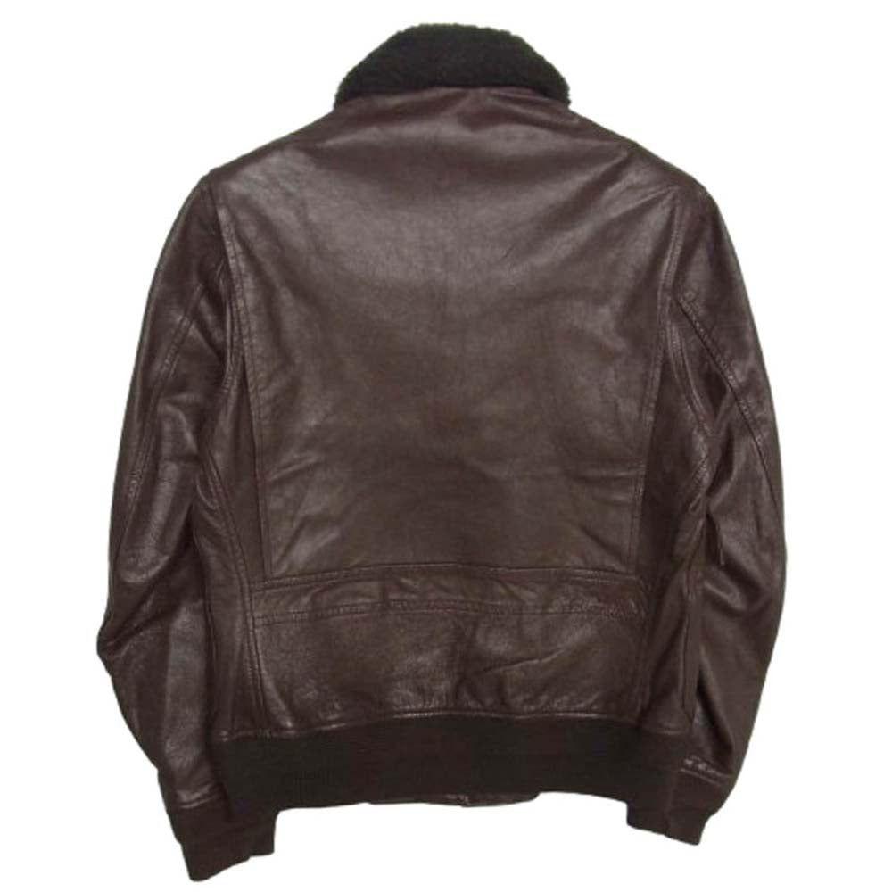 ウィリスアンドガイガー VINTAGE ヴィンテージ US.NAVY G-1 襟ボア フライト レザー ブルゾン ジャケット ブラウン系 38【中古】