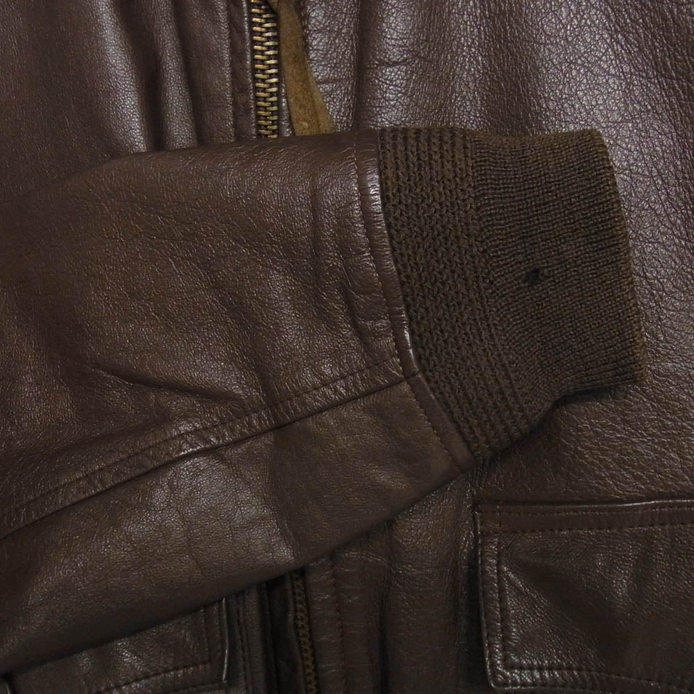 ウィリスアンドガイガー VINTAGE ヴィンテージ US.NAVY G-1 襟ボア フライト レザー ブルゾン ジャケット ブラウン系 38【中古】