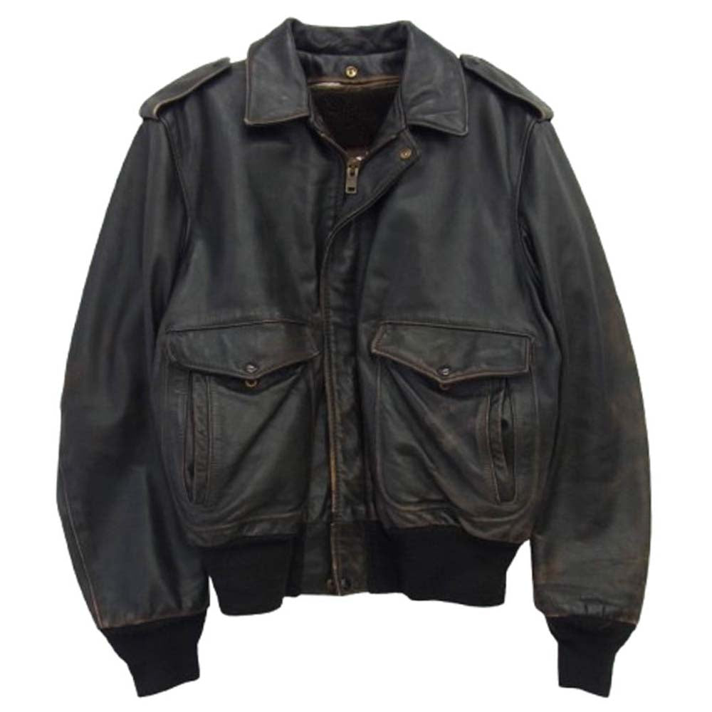 schott ショット USA製 A-2 ボアライナー付き フライト レザー ジャケット ブルゾン ダークブラウン系 42【中古】
