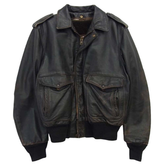 schott ショット USA製 A-2 ボアライナー付き フライト レザー ジャケット ブルゾン ダークブラウン系 42【中古】