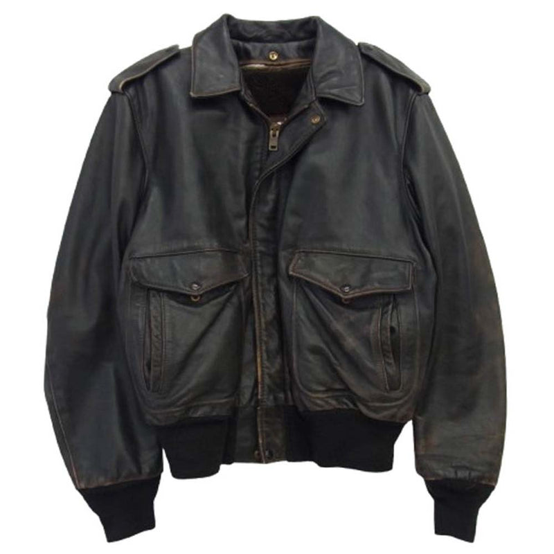 schott ショット USA製 A-2 ボアライナー付き フライト レザー ジャケット ブルゾン ダークブラウン系 42【中古】