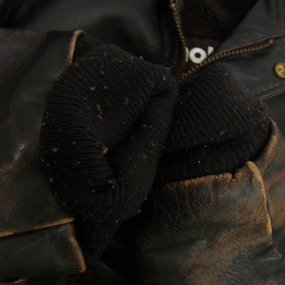 schott ショット USA製 A-2 ボアライナー付き フライト レザー ジャケット ブルゾン ダークブラウン系 42【中古】