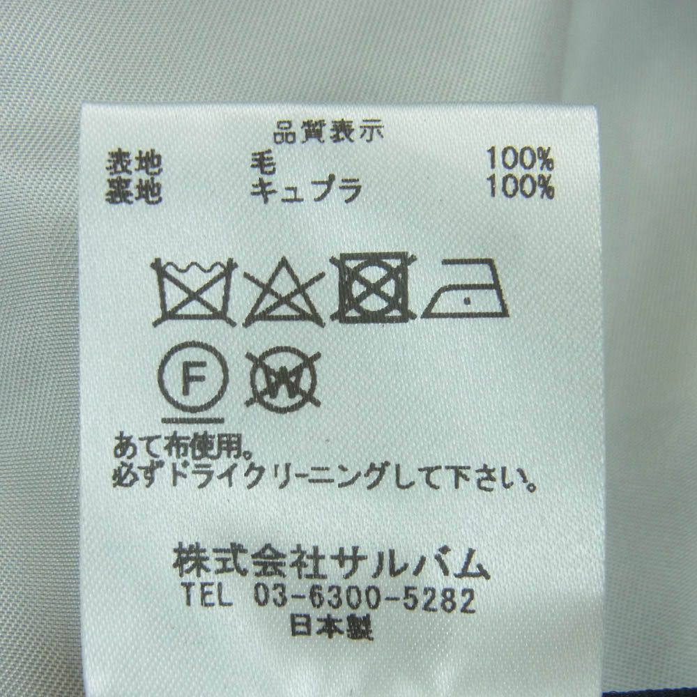 sulvam サルバム S0-P52-100 Classic bandage pants クラシック ウール ギャバジン ボンテージ パンツ ブラック系 L【中古】