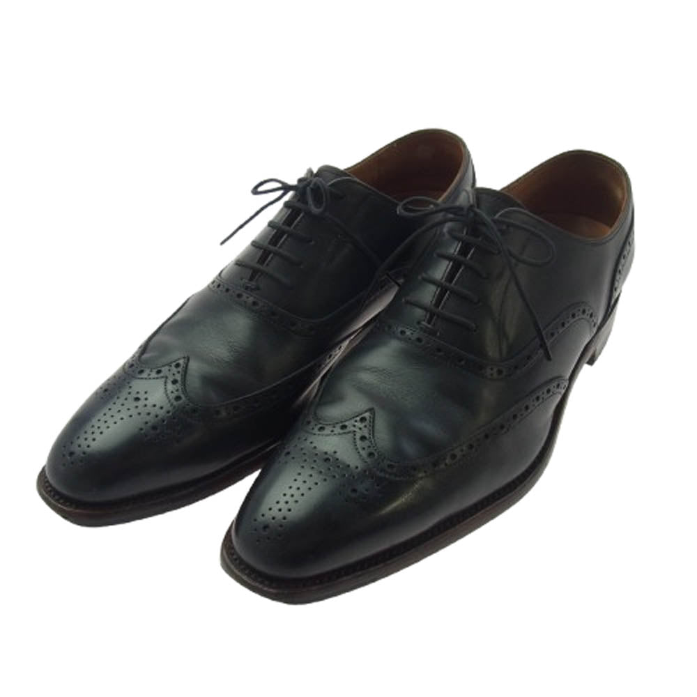 スコッチグレイン H-9041 ウィングチップ レザーシューズ ブラック系 25cm【中古】