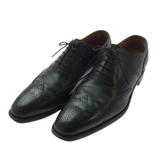 スコッチグレイン H-9041 ウィングチップ レザーシューズ ブラック系 25cm【中古】