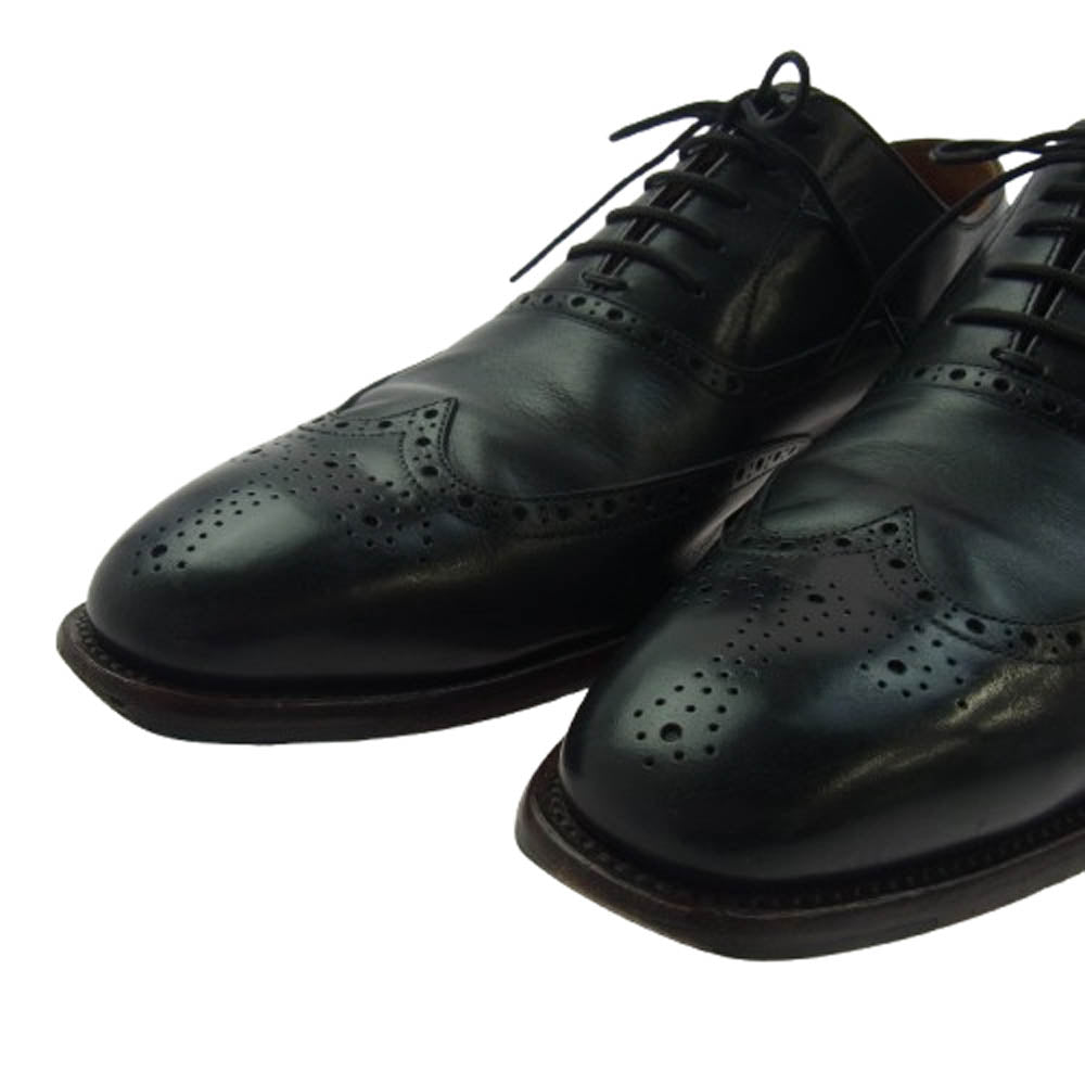スコッチグレイン H-9041 ウィングチップ レザーシューズ ブラック系 25cm【中古】