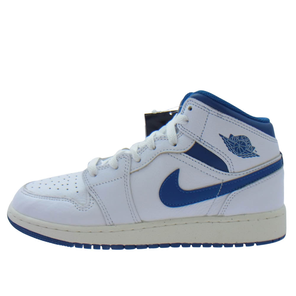 NIKE ナイキ FN7432-141 AIR JORDAN 1 MID SE GS エアジョーダン 1 ミッド スニーカー ホワイト系 ライトブルー系 24cm【極上美品】【中古】