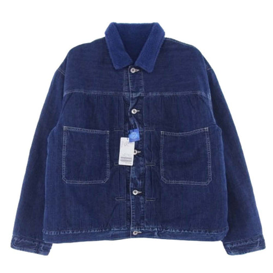 PORTER CLASSIC ポータークラシック PC-005-2434 STEINBECK DENIM BOA JACKET スタインベック ボア デニム ジャケット インディゴブルー系 XL【美品】【中古】