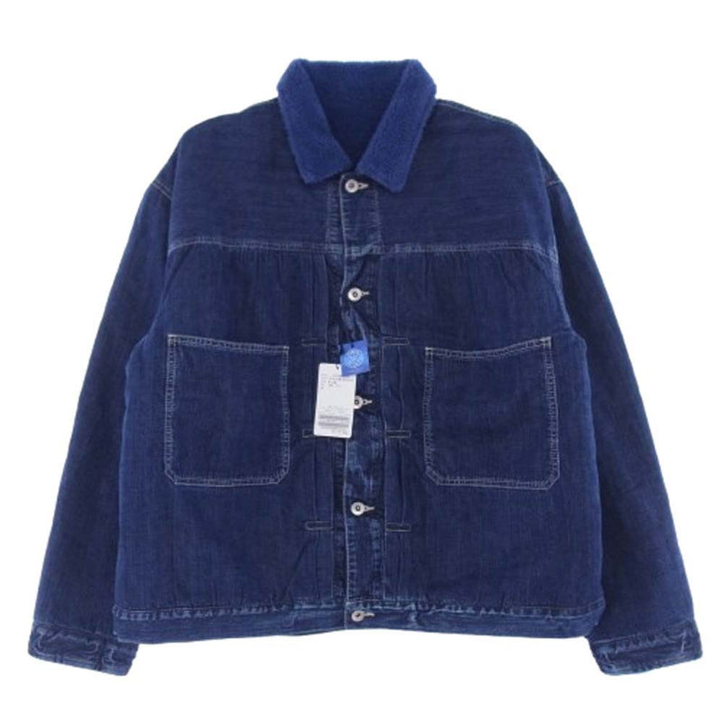 PORTER CLASSIC ポータークラシック PC-005-2434 STEINBECK DENIM BOA JACKET スタインベック ボア デニム ジャケット インディゴブルー系 XL【美品】【中古】