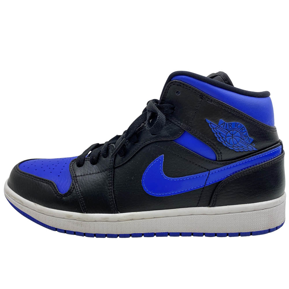 NIKE ナイキ 554724-068 AIR JORDAN 1 MID BLACK BLUE エアジョーダン1 ミッド ブラック ブルー ブルー系 27cm【美品】【中古】