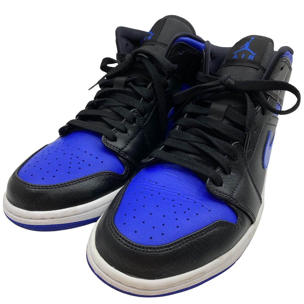 NIKE ナイキ 554724-068 AIR JORDAN 1 MID BLACK BLUE エアジョーダン1 ミッド ブラック ブルー ブルー系 27cm【美品】【中古】