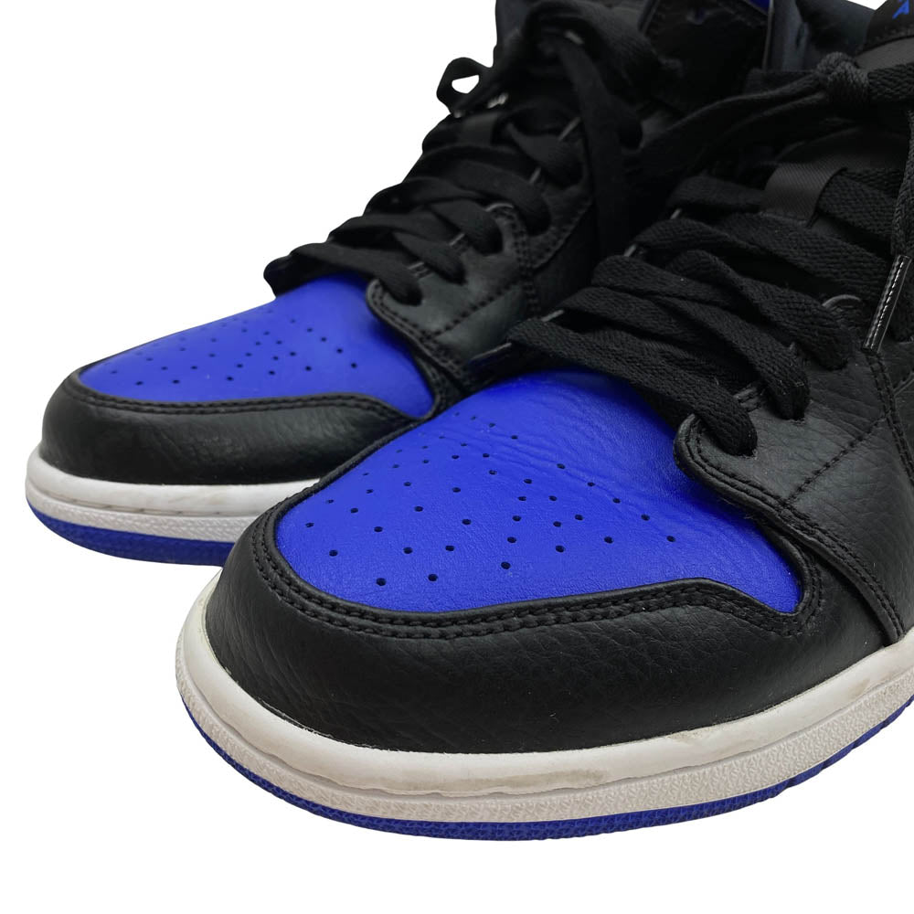 NIKE ナイキ 554724-068 AIR JORDAN 1 MID BLACK BLUE エアジョーダン1 ミッド ブラック ブルー ブルー系 27cm【美品】【中古】
