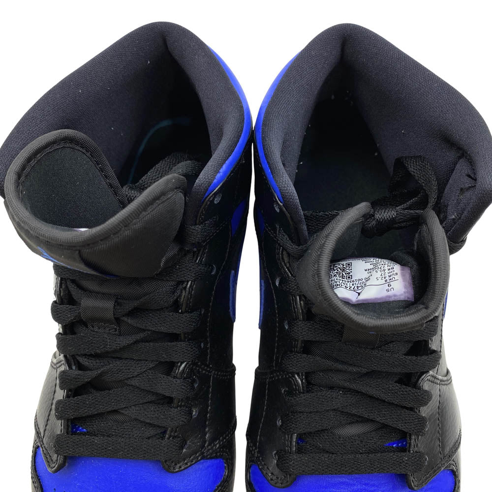 NIKE ナイキ 554724-068 AIR JORDAN 1 MID BLACK BLUE エアジョーダン1 ミッド ブラック ブルー ブルー系 27cm【美品】【中古】