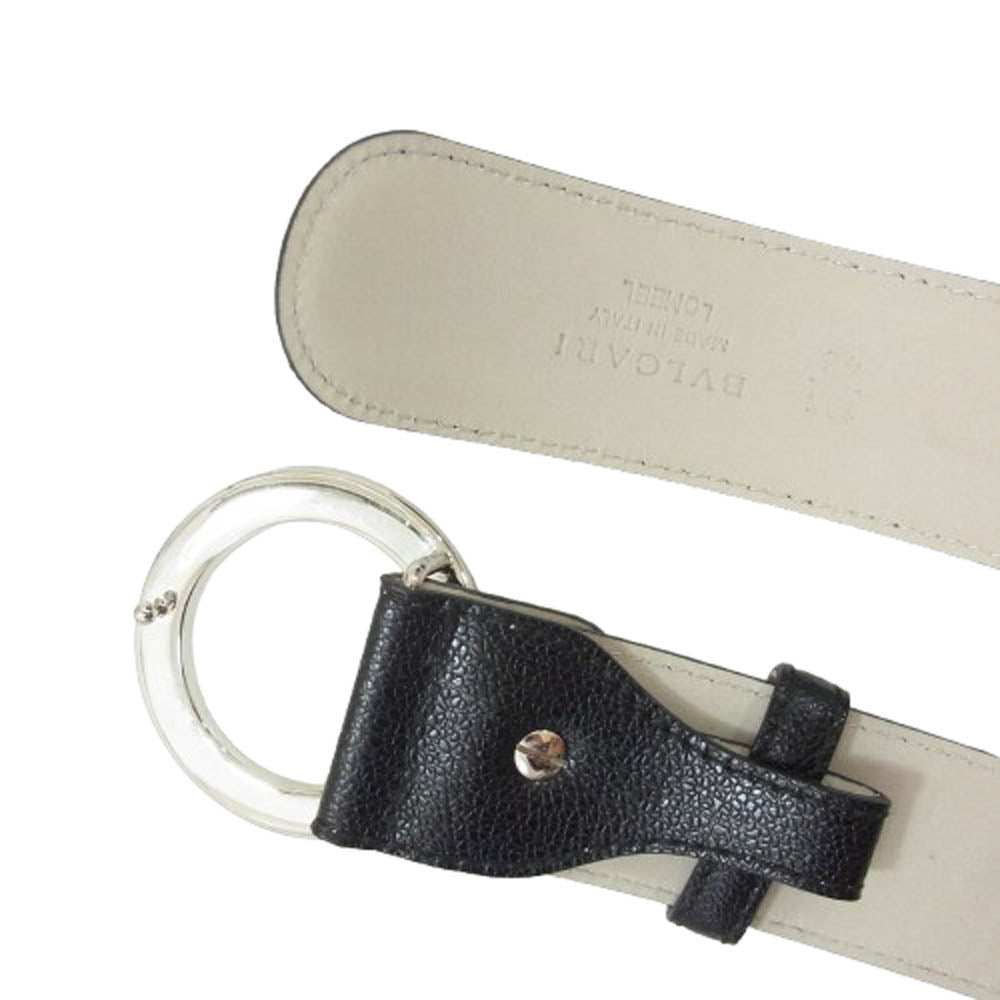 BVLGARI ブルガリ ラウンドロゴ バックル ベルト ブラック系【中古】