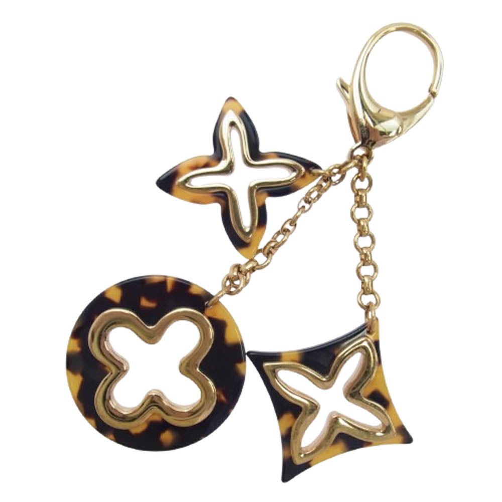 LOUIS VUITTON ルイ・ヴィトン M65844 ビジューサック アンソレンス バッグチャーム キーホルダー キーリング ゴールド系【中古】