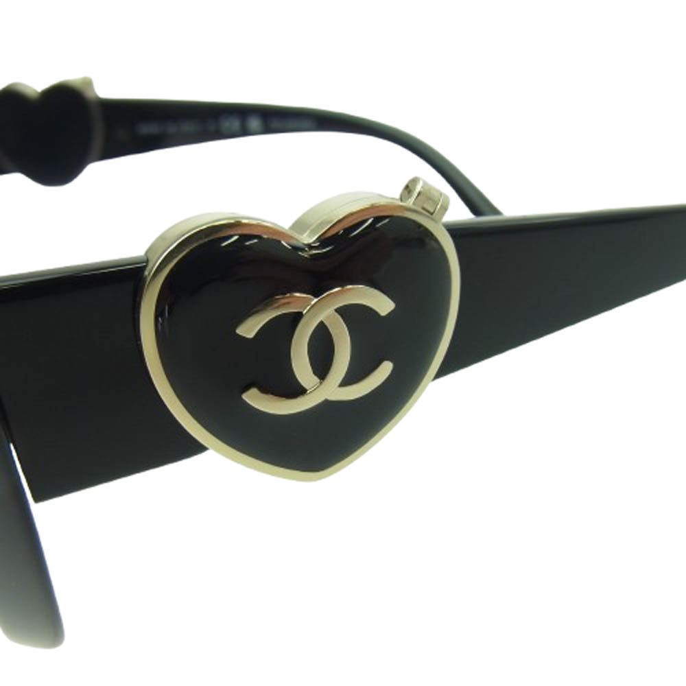 CHANEL シャネル ハートミラー ココマーク アイウェア サングラス ブラック系【新古品】【未使用】【中古】