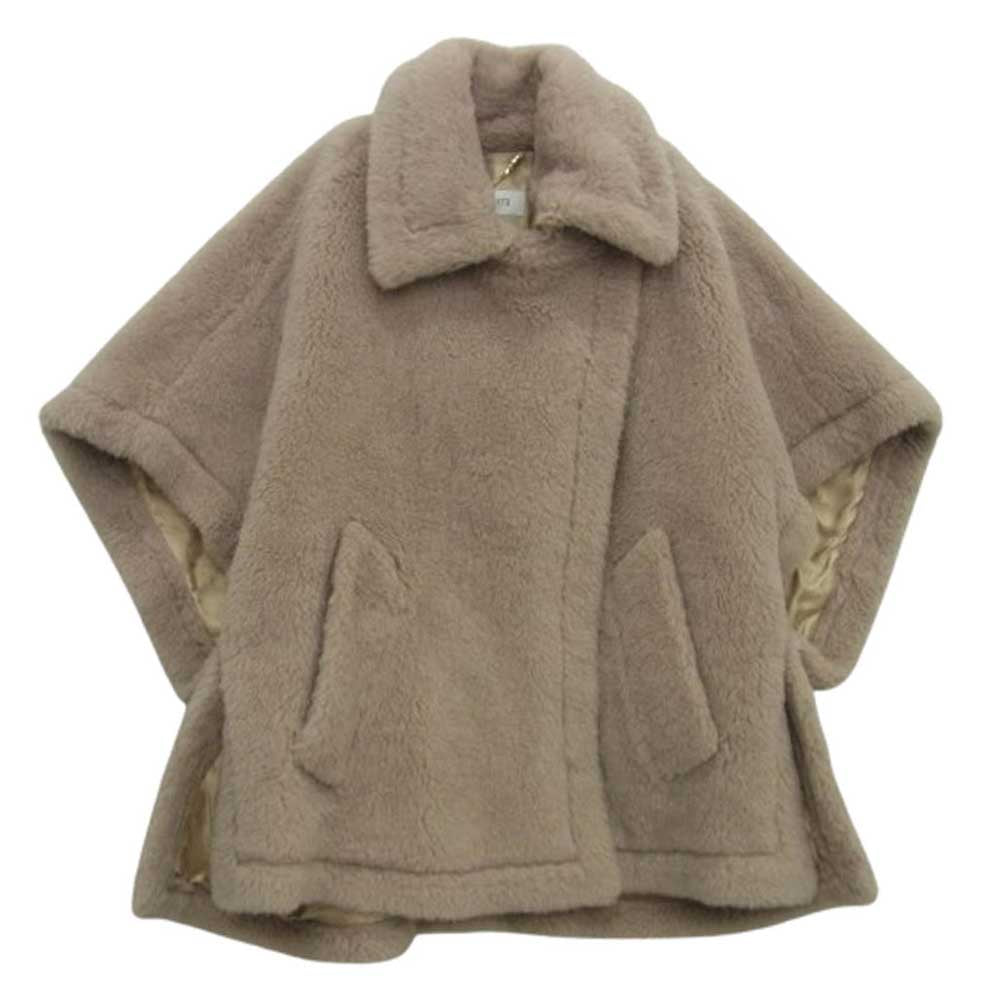 MAX MARA マックスマーラ TEBE テディベア ケープ ポンチョ ピンク系 52【極上美品】【中古】