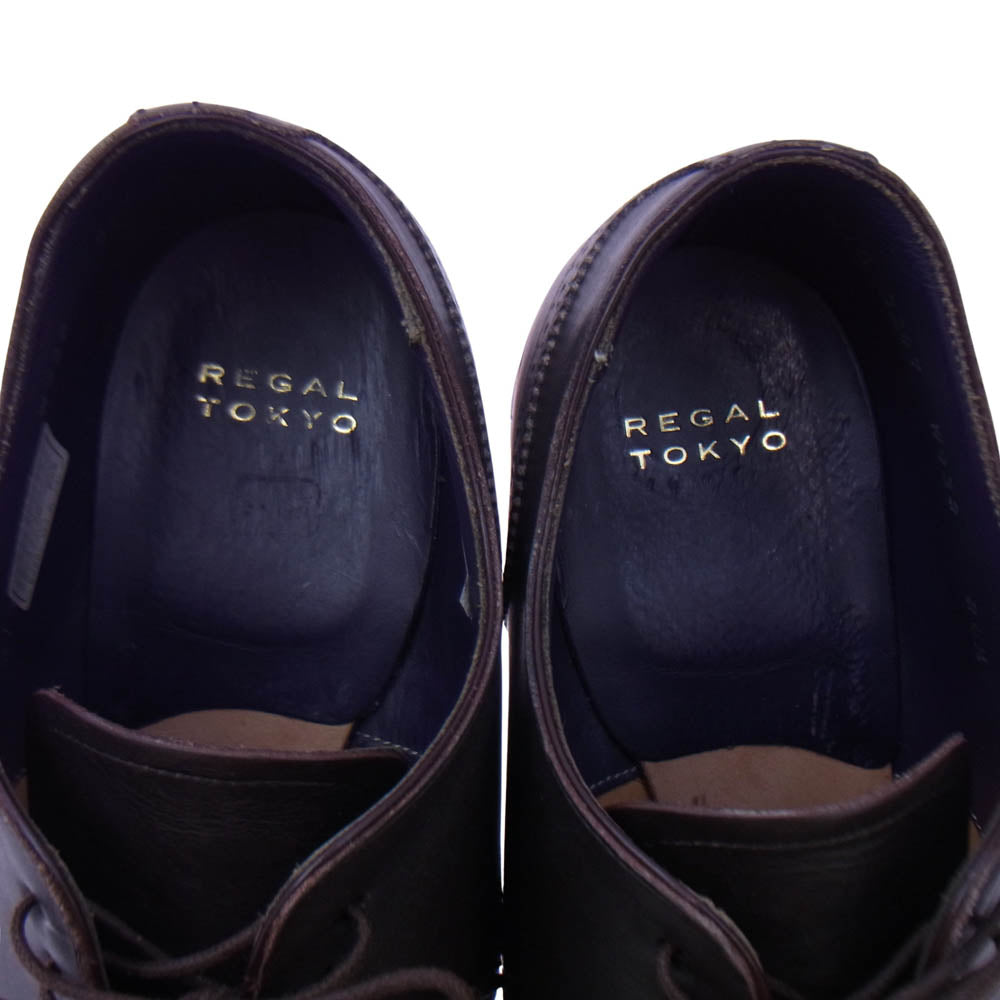 REGAL リーガル W932 ウィングチップ ビジネス シューズ ダークブラウン系 24.5【中古】