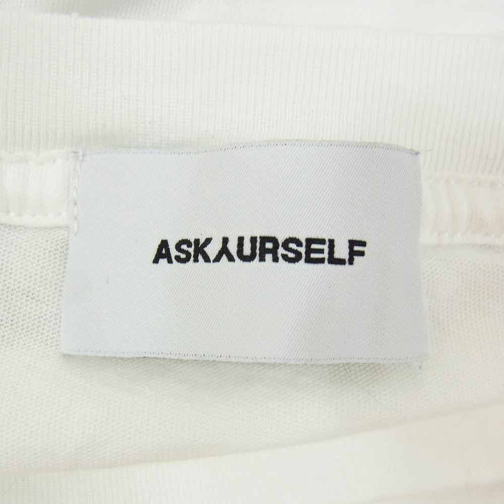 アスクユアセルフ ヴィンテージ加工 プリント Tシャツ 半袖カットソー ホワイト系 L【中古】