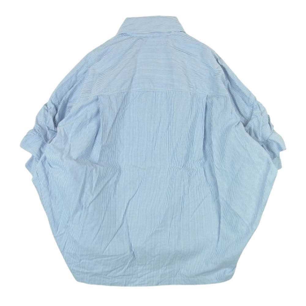 Maison MIHARA YASUHIRO メゾンミハラヤスヒロ B12SH131 ス卜ライプ ロールアップスリーブ 半袖 シャツ ブルー系 ホワイト系 36【中古】