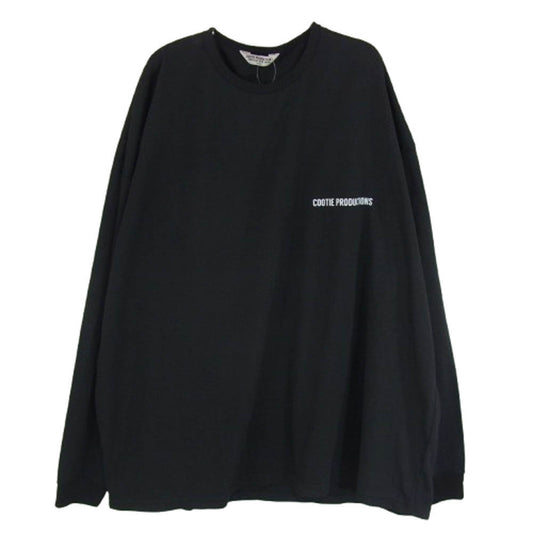 COOTIE クーティー ロゴプリント オーバーサイズ ロングスリーブティーシャツ 長袖カットソー ブラック系 L【中古】