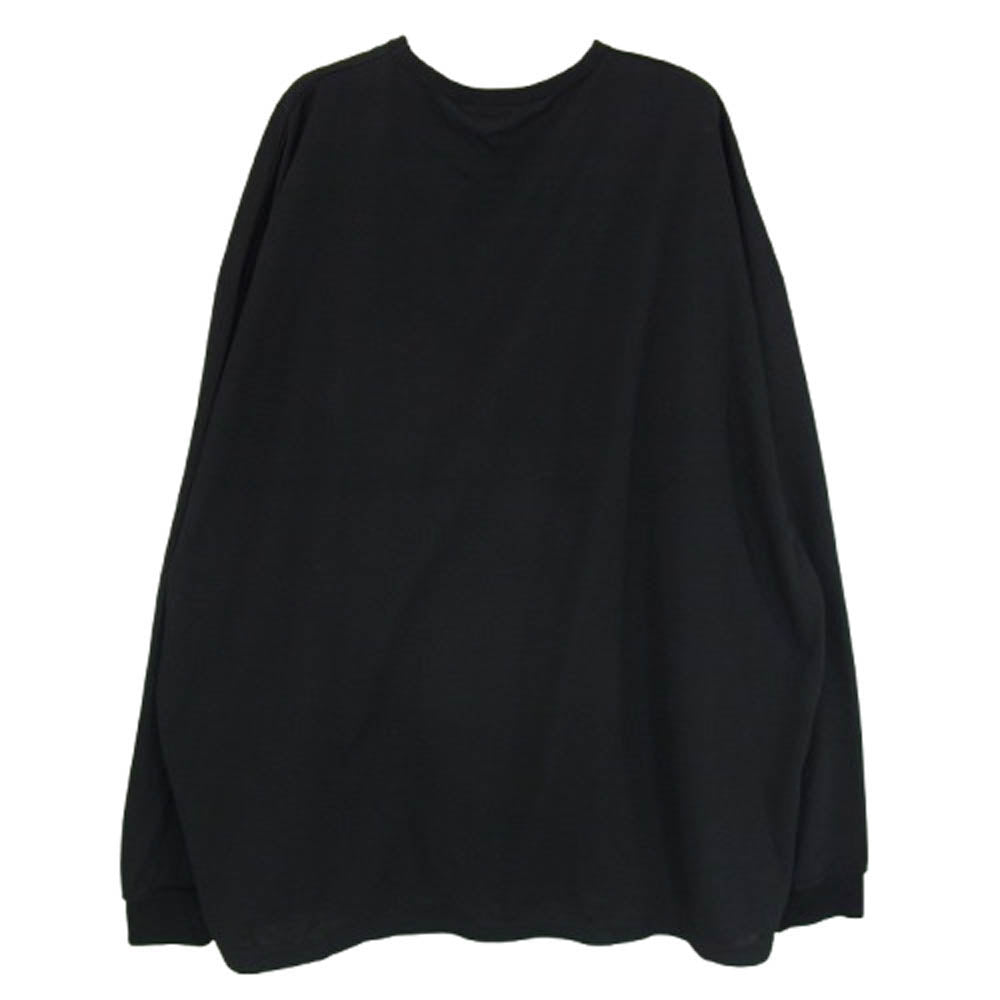 COOTIE クーティー ロゴプリント オーバーサイズ ロングスリーブティーシャツ 長袖カットソー ブラック系 L【中古】