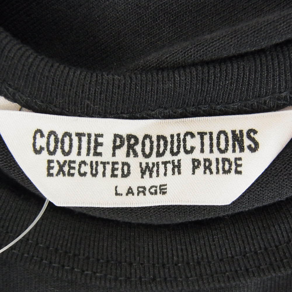 COOTIE クーティー ロゴプリント オーバーサイズ ロングスリーブティーシャツ 長袖カットソー ブラック系 L【中古】