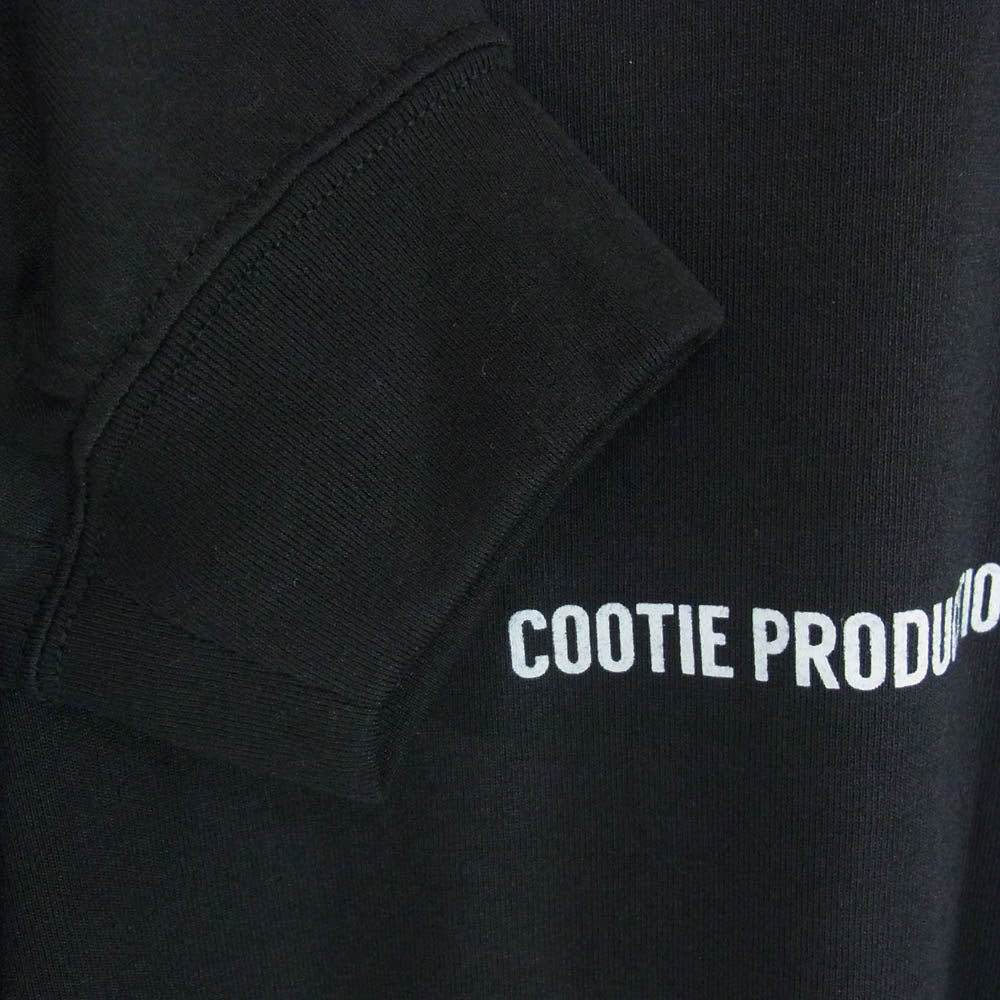 COOTIE クーティー ロゴプリント オーバーサイズ ロングスリーブティーシャツ 長袖カットソー ブラック系 L【中古】