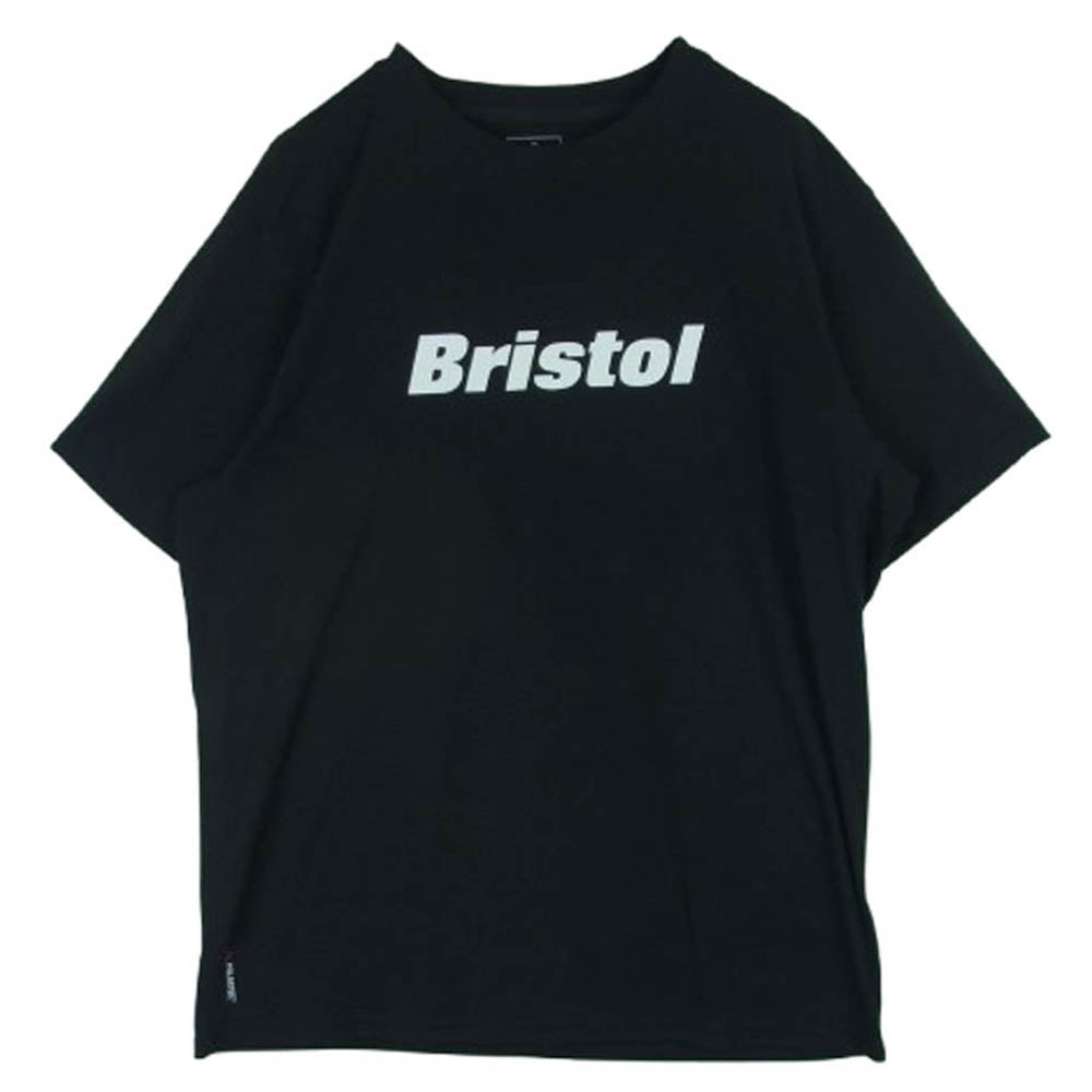 F.C.R.B. エフシーアールビー 23SS FCRB-230043 POLARTEC POWER DRY RIP STOP TEE ロゴプリント ポーラテック Tシャツ 半袖 カットソー ブラック系 L【中古】