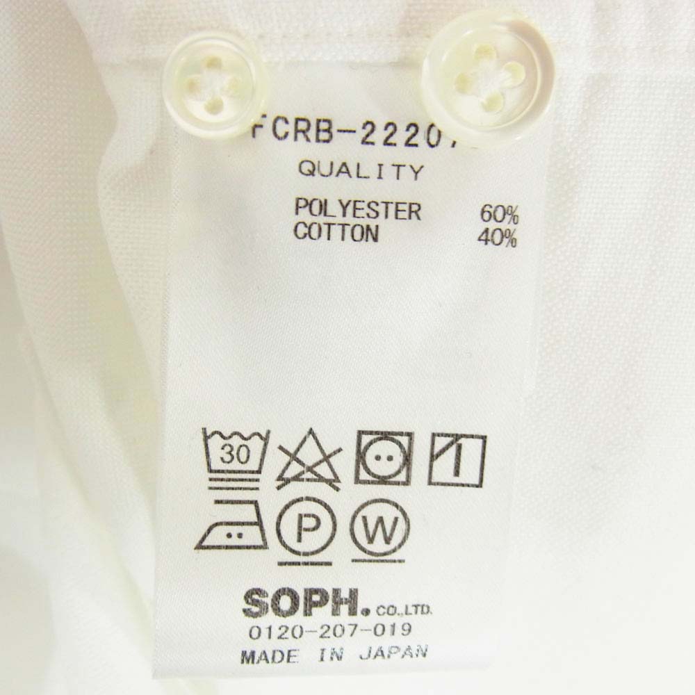 F.C.R.B. エフシーアールビー 22AW FCRB-222079 COOLMAX EMBLEM BIG B.D SHIRT ラバーロゴ ボタンダウン 長袖シャツ ホワイト系 L【中古】