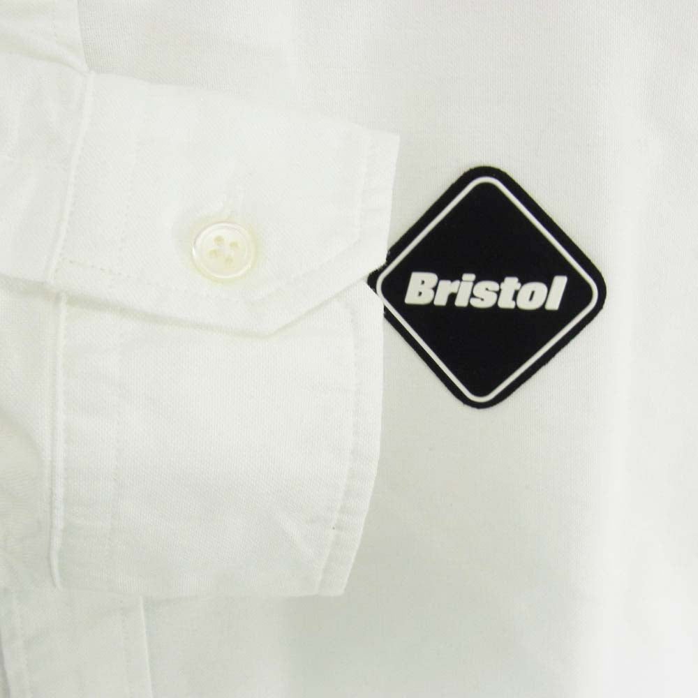 F.C.R.B. エフシーアールビー 22AW FCRB-222079 COOLMAX EMBLEM BIG B.D SHIRT ラバーロゴ ボタンダウン 長袖シャツ ホワイト系 L【中古】