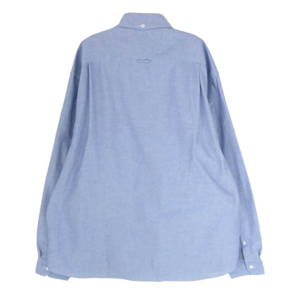 F.C.R.B. エフシーアールビー 22AW FCRB-222079 COOLMAX EMBLEM BIG B.D SHIRT ラバーロゴ ボタンダウン 長袖シャツ ブルー系 L【中古】