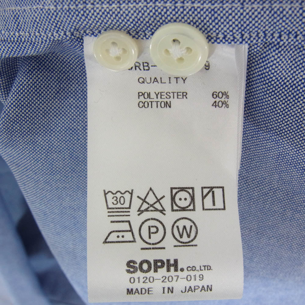 F.C.R.B. エフシーアールビー 22AW FCRB-222079 COOLMAX EMBLEM BIG B.D SHIRT ラバーロゴ ボタンダウン 長袖シャツ ブルー系 L【中古】