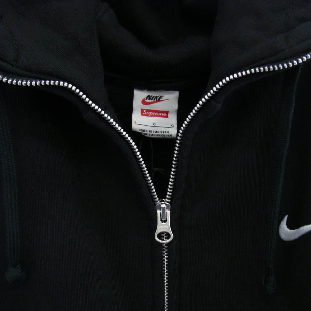 Supreme シュプリーム 25SS HF9633-010 × NIKE ナイキ Zip Up Hooded Sweatshirt フーデット スウェット シャツ ジップ アップ パーカー ブラック系 L【中古】