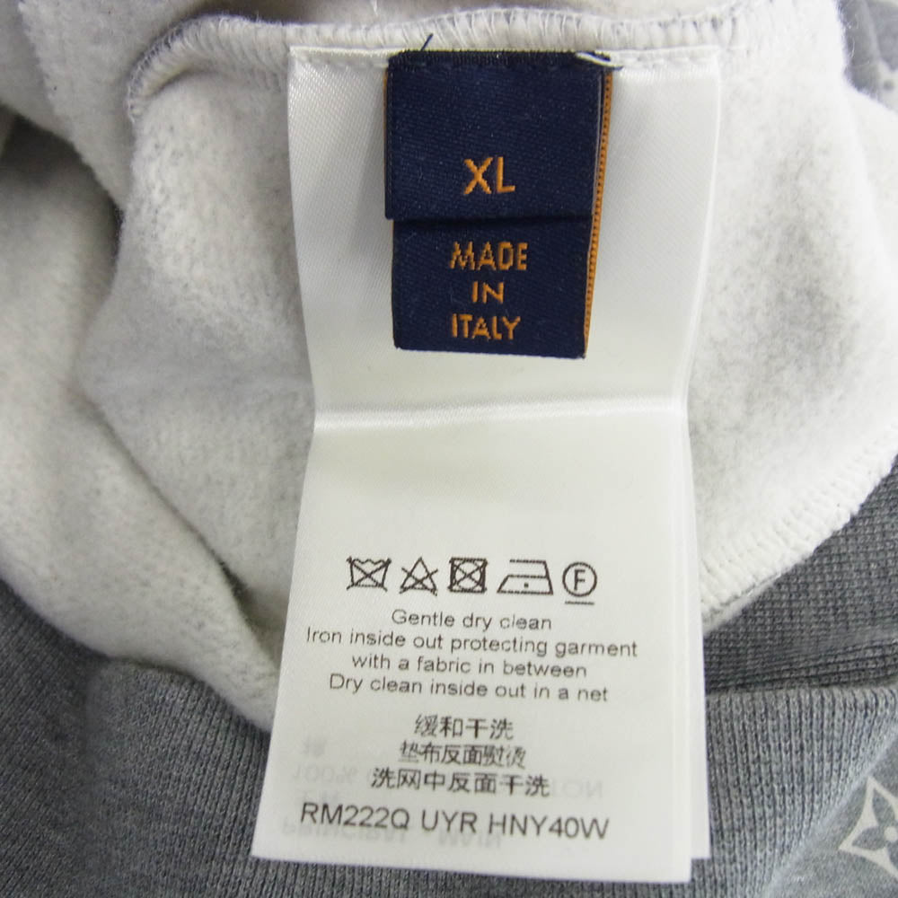 LOUIS VUITTON ルイ・ヴィトン 22AW RM222Q UYR HNY40W モノグラム サークルカット フーディパーカー グレー グレー系 XL【中古】