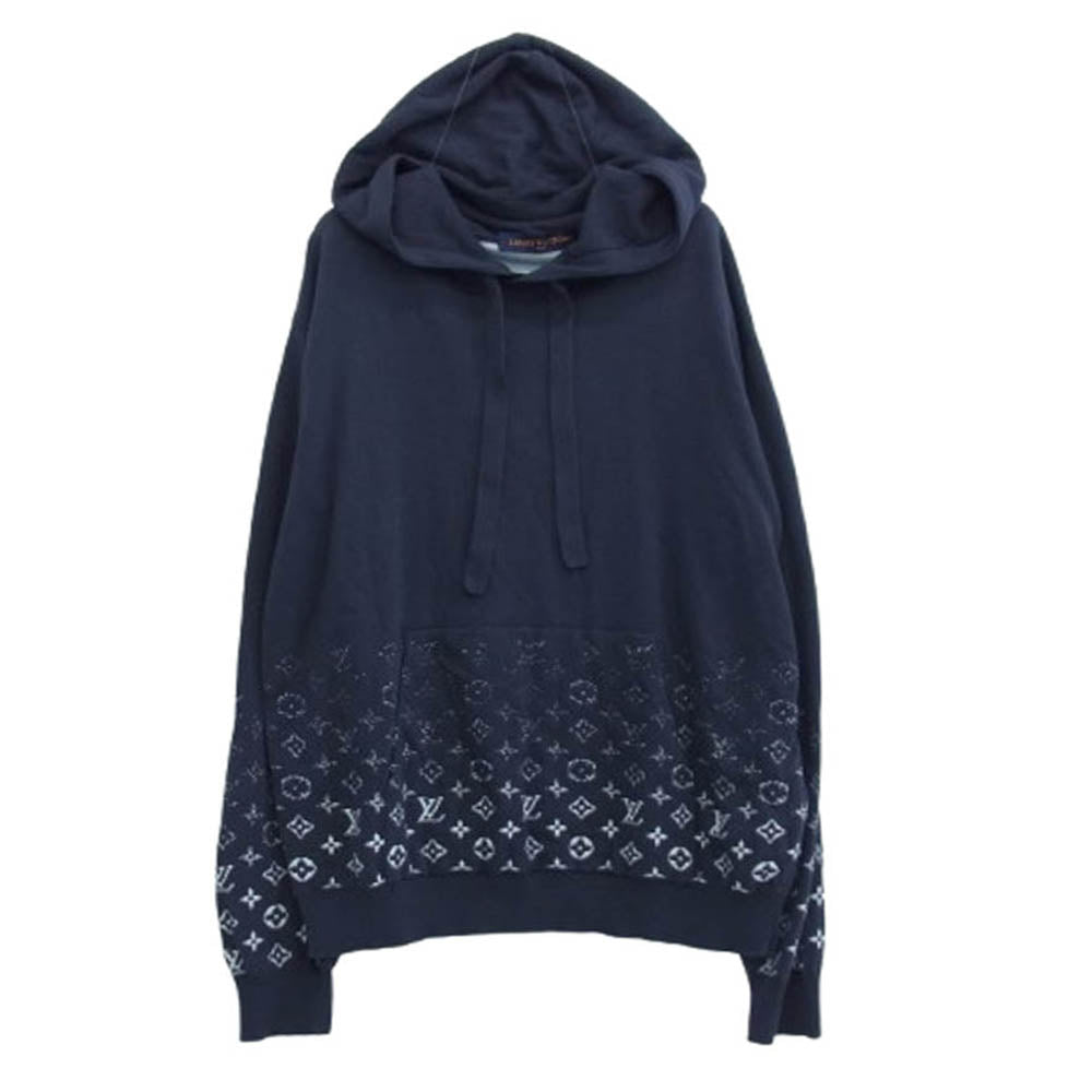 LOUIS VUITTON ルイ・ヴィトン RM242MQ USO HQN43W グラディエントコットンフーディ モノグラム ニットパーカー ブルーグレー系 ネイビー系 L【中古】